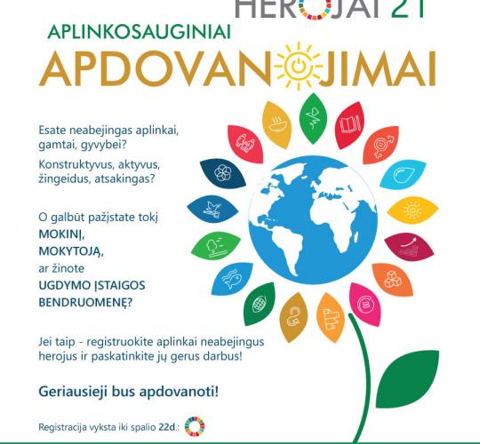 Projektas „Gamtos herojai‘21“ ieško draugiškų aplinkai mokinių, pedagogų bei mokyklų